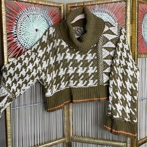 Free People knit cowl neck crop sweater